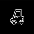 Nano Car Line Icon On Black Background. Black Flat Style Vector Illustration