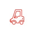 Nano Car Line Red Icon On White Background. Red Flat Style Vector Illustration