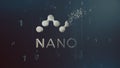 Nano cryptocurrency crushing logo 3d illustration