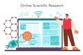 Nano engineering online service or platform. Scientists work