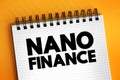 Nano finance - lending, purchasing, leasing to natural person with the purpose of doing business without assets or property as