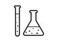 Nano lab logo template, vector science icon. Chemistry icon. Flask vector illustration