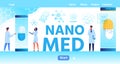 Nano Med Flat Landing Page with Place for Logo