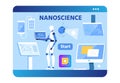 Nano Science Banner with Flat Robot Scientist