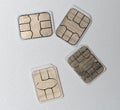 Nano simcard on white studio background Royalty Free Stock Photo