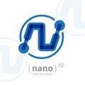 Nano technology logo template. Future hi-tech icon. Vector Elect