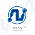 Nano technology logo template. Future hi-tech icon. Vector Elect Royalty Free Stock Photo