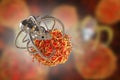 Nanobot attacking cancer cell