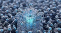Nanobots Constructing a Cube: Futuristic Technology, AI, Swarm Robotics, Network, Data, Science Fiction, 3D Render, Abstract, Royalty Free Stock Photo