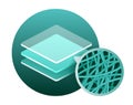 Nanofiber icon - textile fibers in isometric