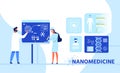 Nanomedicine Infographic Research Cartoon Banner Royalty Free Stock Photo