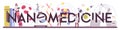 Nanomedicine typographic header. Scientists work in labarotary on nanotechnology Royalty Free Stock Photo