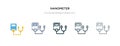Nanometer icon in different style vector illustration. two colored and black nanometer vector icons designed in filled, outline,