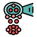 Nanorobot creating new molecules from atoms icon
