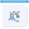 Nanorobot line icon. Editable illustration