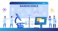 Nanoscience Cartoon Composition with Scientists Royalty Free Stock Photo