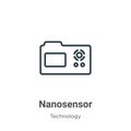 Nanosensor outline vector icon. Thin line black nanosensor icon, flat vector simple element illustration from editable technology