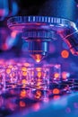 nanostructures in engineering, A close-up of innovative nanostructures in engineering labs, showcasing engineers examining