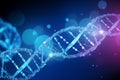 Nanotechnology backdrop, Illuminated DNA code, embodying scientific advancement Royalty Free Stock Photo