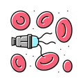 nanotechnology biomedical color icon vector illustration