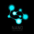 Nanotechnology creative logo design. Vector logo template. Creative logotype design concept.