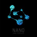 Nanotechnology creative logo design. Vector logo template. Creative logotype design concept.