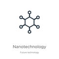 Nanotechnology icon. Thin linear nanotechnology outline icon isolated on white background from future technology collection. Line Royalty Free Stock Photo