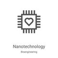 nanotechnology icon vector from bioengineering collection. Thin line nanotechnology outline icon vector illustration. Linear