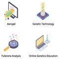 Nanotechnology Icons Set Royalty Free Stock Photo