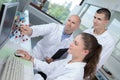 Nanotechnology interns in laboratory Royalty Free Stock Photo