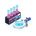 Nanotechnology Isometric Icon