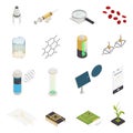 Nanotechnology Nanoscience Isometric Elements Collection Royalty Free Stock Photo