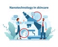 Nanotechnology in skincare illustration. Futuristic