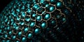 Nanotechnology structure of hexagonal nano material. Macro abstract futuristic network of neurons and neural networking.