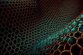Nanotechnology structure of hexagonal nano material. Macro abstract futuristic network of neurons and neural networking.