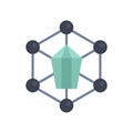 Nanotechnology structure icon flat isolated vector