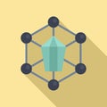 Nanotechnology structure icon, flat style