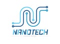 Nanotechnology. A template for a conceptual abstract logo or logo for a business company or an icon for websites and applications