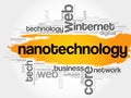 Nanotechnology word cloud collage Royalty Free Stock Photo