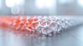 Nanotubes Arranged on Reflective Surface with Blurred Background in Science Lab Royalty Free Stock Photo