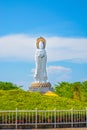 Nanshan Buddhism Center, high statue of Guanyin, the Buddhist goddess of five stars, Park, preserving and giving. Royalty Free Stock Photo