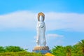 Nanshan Buddhism Center, high statue of Guanyin, the Buddhist goddess of five stars, Park, preserving and giving. Royalty Free Stock Photo