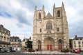 Nantes Cathedral with clouds in summer Royalty Free Stock Photo