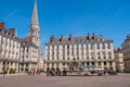 Town square Place Royale de Nantes with the Basilique Saint-Nicolas in the background. Nantes, France