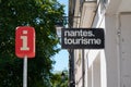 Nantes office de tourisme logo text of French tourism office sign agency in