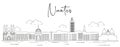 Nantes cityscape line art vector illustration