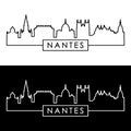 Nantes skyline. Linear style.