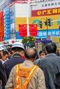 Nantong City / China - October 3, 2011 : Crowd of human people surrounding two policemen on the streets