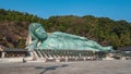 Nanzoin temple with bronze statue of a reclining Buddha the in Sasaguri, Fukuoka Prefecture, Japan