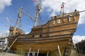 Nao Victoria, Magellan's ship replica in Punta Arenas, Chile. Royalty Free Stock Photo